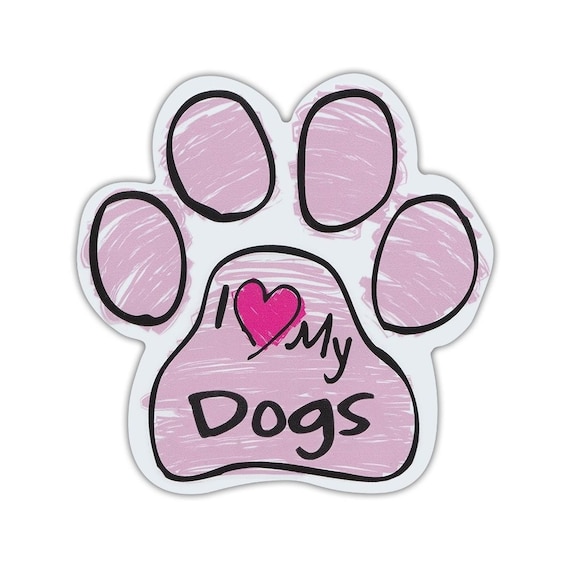 I LOVE MY DOG Dog Paw Magnet Car Truck File Cabinet Refrigerator USA NEW