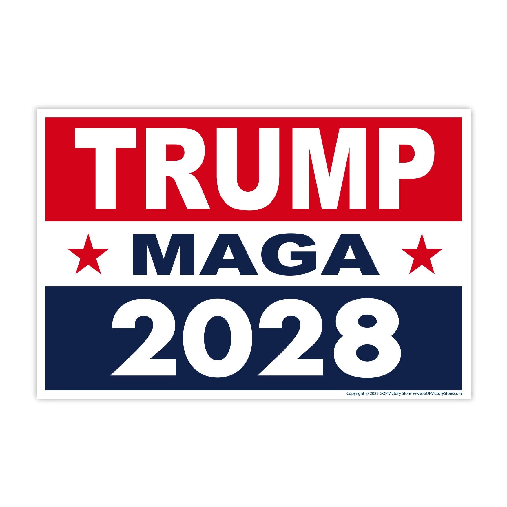 Political Campaign Yard Sign W/stake, Donald Trump 2028 Make