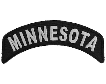 Patch, Small Embroidered Rocker (Iron-On or Sew-On), Minnesota State Patch, 4" x 1.75" Arch