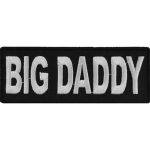 May include: Black embroidered patch with white text that reads "BIG DADDY".
