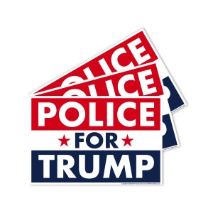 3-Pack Donald Trump 2024 Yard Sign, Police For Trump, 18&quot; x 12&quot; Double-Sided Sign, Metal H-Stake Included