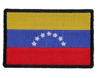 Patch, Embroidered Patch (Iron-On or Sew-On), Venezuela Flag Patch, 3" x 2"