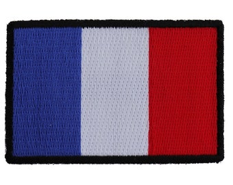 Patch, Embroidered Patch (Iron-On or Sew-On), France French Flag Patch, 3" x 2"