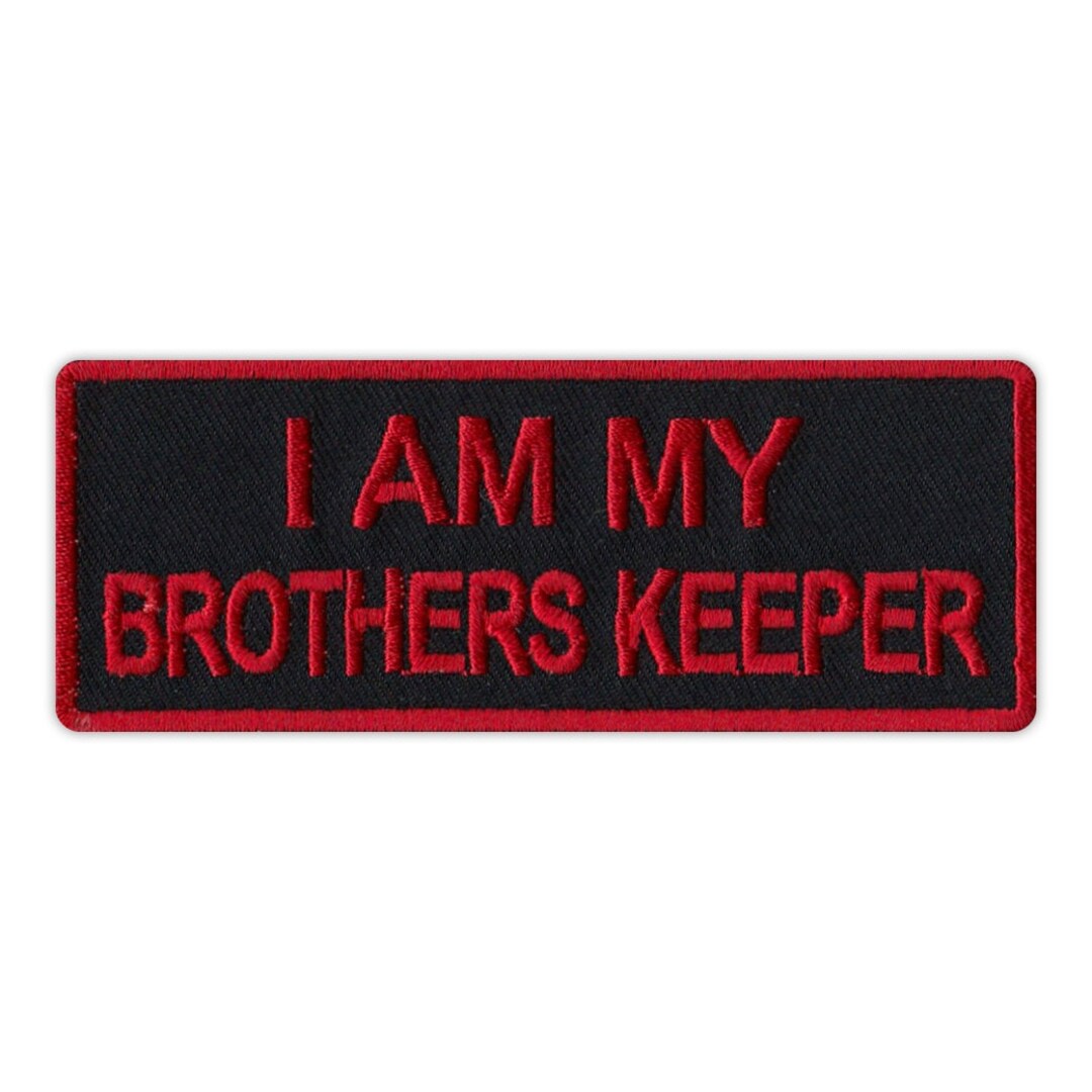 Patch, Embroidered Patch, I Am My Brother's Keeper (black/red), 4