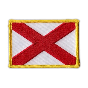 Patch, Embroidered Patch, Alabama State Flag, 3.25&quot; x 2.25&quot;