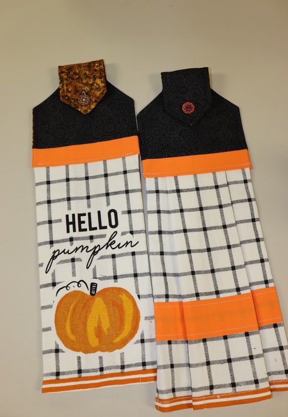 Hanging Kitchen Hand Towel Button Top Closure Fall Autumn Etsy