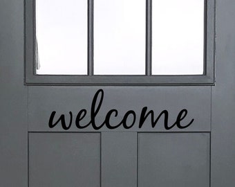 Welcome Door Decal, Welcome Sticker, Vinyl Decal, Front Door Decal