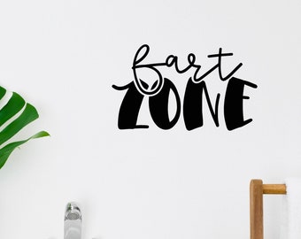 fart zone wall decal funny bathroom wall decal farmhouse wall decor removable wall sticker