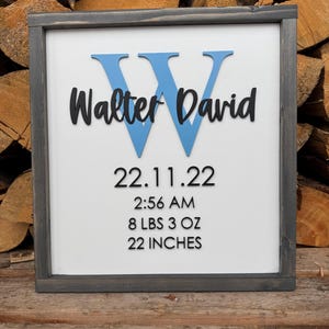 Custom Birth Stats Wood Sign, Baby Name Sign, Custom Nursery Sign, Personalized Birth Statistics Sign, Baby Shower Gift, 3D Nursery Sign