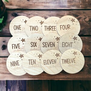Disques d'étape mensuels en bois, accessoires photo mensuels pour bébé, cartes d'étape pour bébé, cadeau de douche de bébé, souvenirs, cadeau pour les nouveaux parents