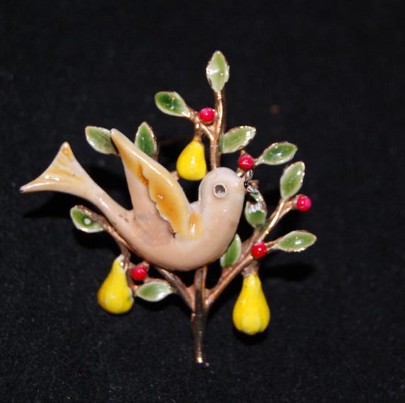 Art signature Partridge in a Pear Tree vintage br… - image 10