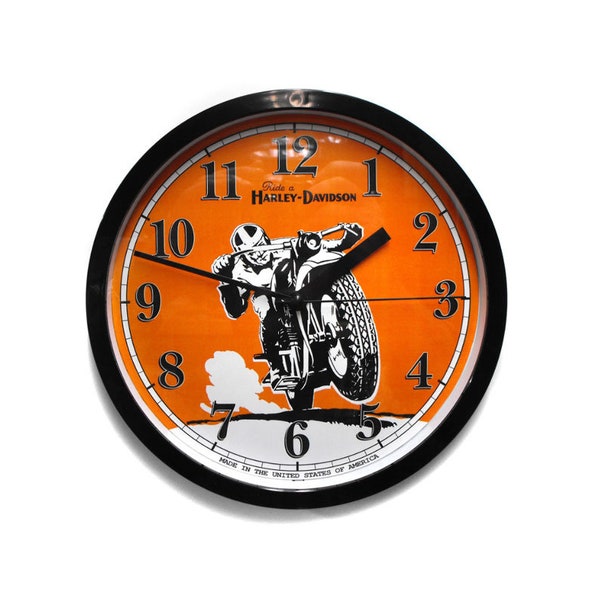 Harley Davidson Clock Etsy