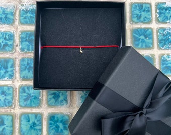 Personalized String Bracelet with 14k Gold Mini Star Charm - Customizable Jewelry - String Bracelet - Matching Bracelets