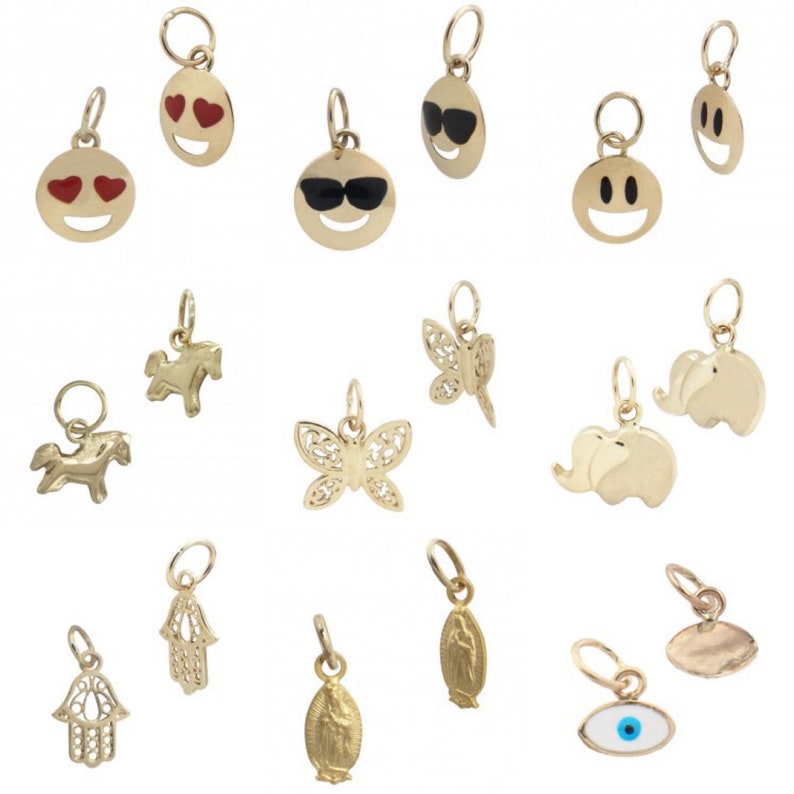 14K Small Gold Charms Dainty Small 14K Gold Charm Etsy