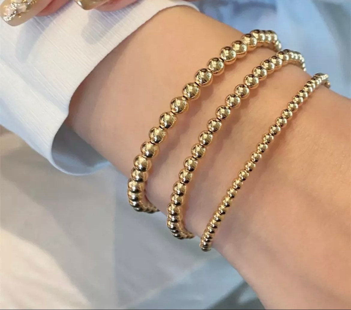 Estate Shamballa Ebony and 18K Gold Bead Bracelet with Black and White –  Tenenbaum Jewelers