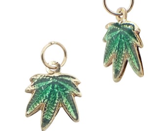 14K Gold Charm: Enamel, Sun, Moon, Cross, Heart, and More