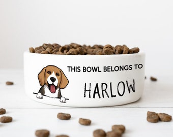 Custom Dog Breeds Ceramic Pet Food Bowl With Name, Personalized Ceramic Puppy  Dog Bowl Water Bowl, Pet Gifts For Dog Owners, Pet Lover Gift