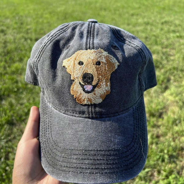 Custom Pet Embroidered Patch Dad Hat Using Pet Photo, Personalized Dog Hat Baseball Cap, Dog Mom Hat, Cat Hat, Dog Lover Gift, Dog Mom Gift