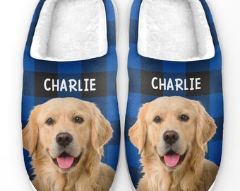 Personalized Dog Cat Fluffy Slippers, Custom Pet Photo Gift For Dog Lovers, Funny Fluffy Slippers, Gift For Pet Owner,  Dog Lover Gift