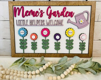 Personalized Mom Garden Flower Family Sign With Kid Names, Custom Flower Sign, Grandma's Sign, Mother's Day Gift, Grandma's Gift, Mom Gift