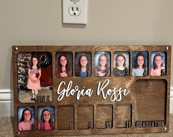 Personalized Pre K to Graduation School Picture Frame, Custom Name Grade School Year Photo Frame, Back to School Gift, Birthday Gifts