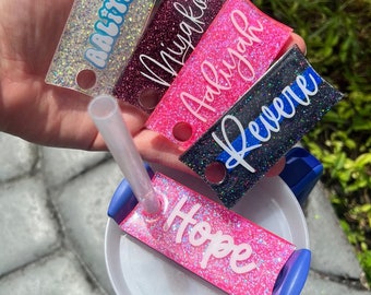 Personalized Name Tumbler Tags For Stanley Cup, 30oz 40oz Tumbler Quencher Pet Plate Topper, Valentine Tumbler Topper, Tag For Tumbler Lid