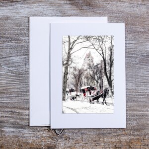 New York Holiday Card, Holiday Card, Winter In New York, New York Christmas Card, Central Park Snow, Central Park Winter, Hansom Cab
