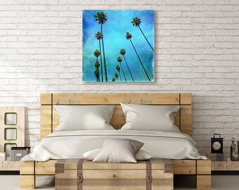 Palm Picture, Palm Tree Photo, Palm Tree Picture, Tropical, Bright Blue, Wall Art, Beach Decor, LA