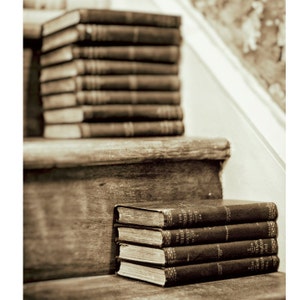 Books, Library, Vintage Books, Room Decor, Reading, Old Books, Canvas or Print