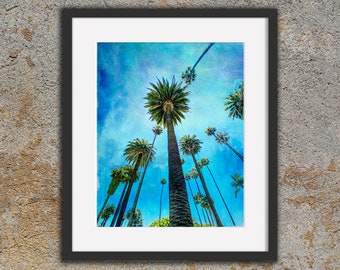 Palm Tree Wall Art, Tropical Art, Palm Tree Print, Tropical Decor, Los Angeles Print