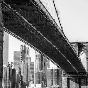 New York Photography, Black and White,  Manhattan, NYC Skyline, Urban Print, Manhattan Bridge