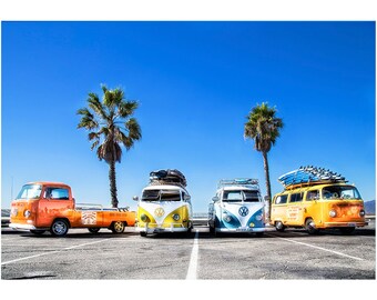 Beach Photography, California, Vintage Auto, Surf Decor, Wall Art, Beach Decor, Surfboards, Fine Art Photography