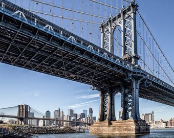 New York Photography, Manhattan, NYC Skyline, Cityscape, Urban Print, Manhattan Bridge