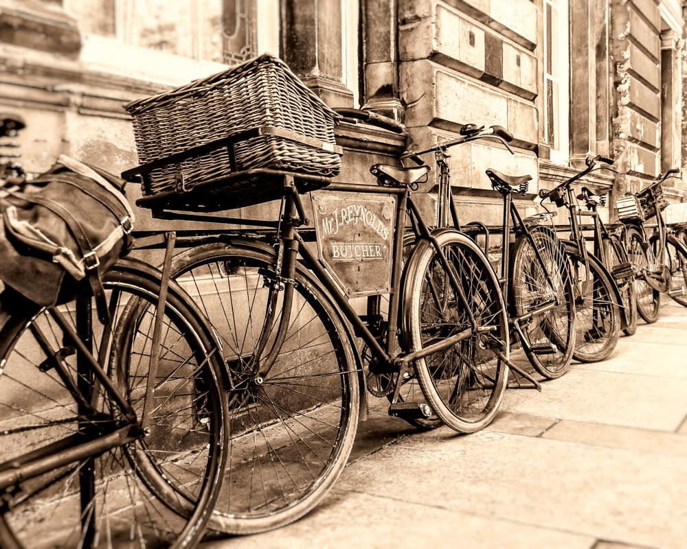 Vintage Bicycle, Bike Print, Black and White, Retro