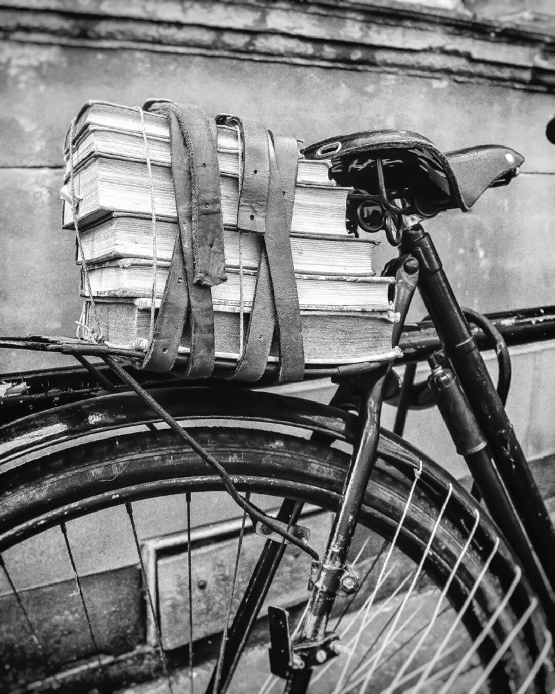 Vintage Bicycle, Library Decor, Reading Room, Retro, Books, Nostalgia, Fine Art Photography