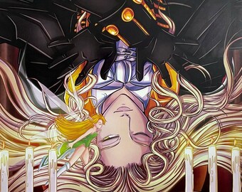 Alucard & Faerie Familiar In the Inverted Castle 11x17” Art Print | Night Symphony Playstation Video Game Illustration