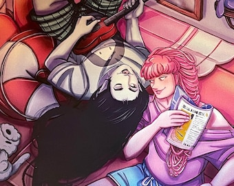 Cozy Time Bubbline 11x17” Art Print | Princess Bubblegum + Marceline the Vampire Queen | Distant Lands Adventure Obsidian Illustration