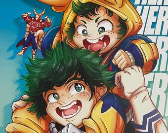 I AM HERE! Baby Smallmight Meets Deku 11x17”Art Print | You Can Be Your Own Hero Academia Illustration