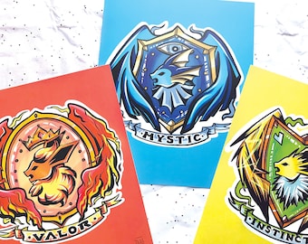 YOU CHOOSE! PoGo Inspired Team Crest 8x10" Art Print | Valor | Instinct | Mystic - Original Coat of Arms Design