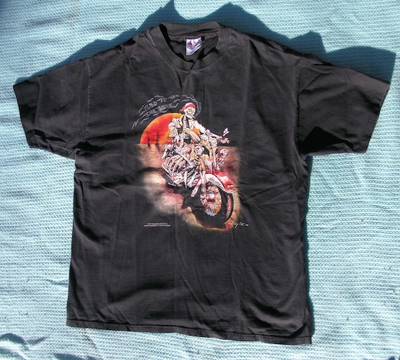 Rare Vintage 1992 Easyriders Skull Harley Motorcycle T-shirt Officially  Licensed Sz XL 