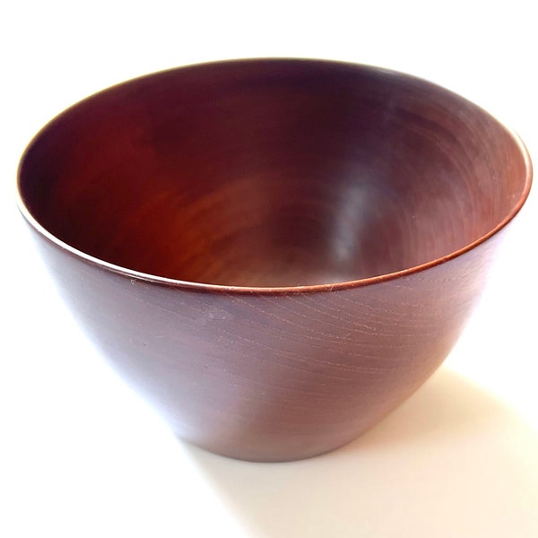 Mid-century teak bowl hand-turned by Frantz V. Lyngby Denmark