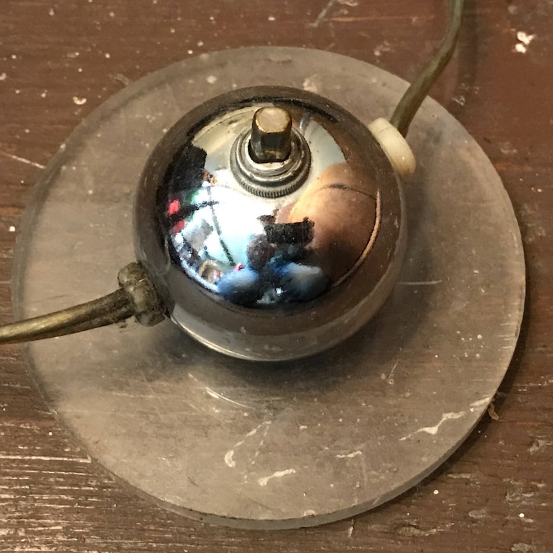 Mid-century arc lamp with cast steel base and telescoping arm