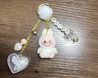 Bride Bu Monster Keychain with Confetti Heart Charm