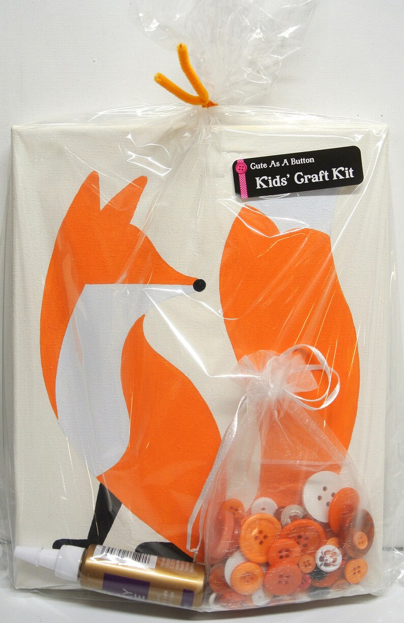 Button Craft KIT for Kids Fox Craft Kits Kids Crafts Fox Etsy