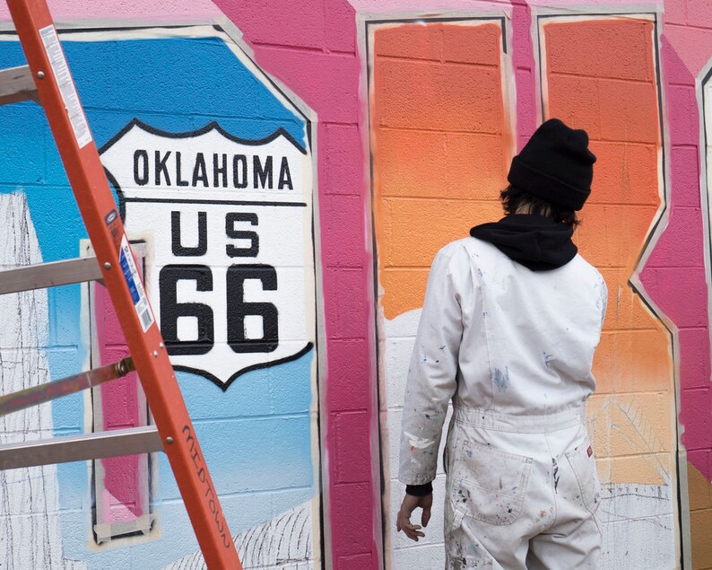 Greetings From OKC Mural Sign Painting Oklahoma City Street Art Print