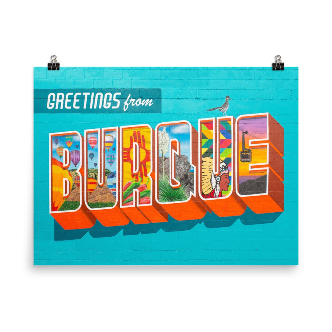 Greetings From Burque Mural Sign Painting Albuquerque Street Art Print
