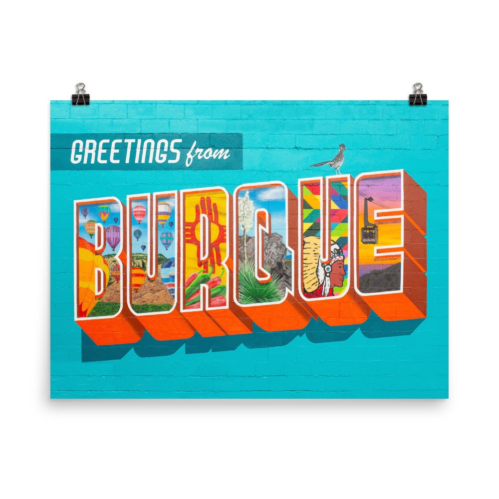 Greetings From Burque Mural Sign Painting Albuquerque Street Art Print