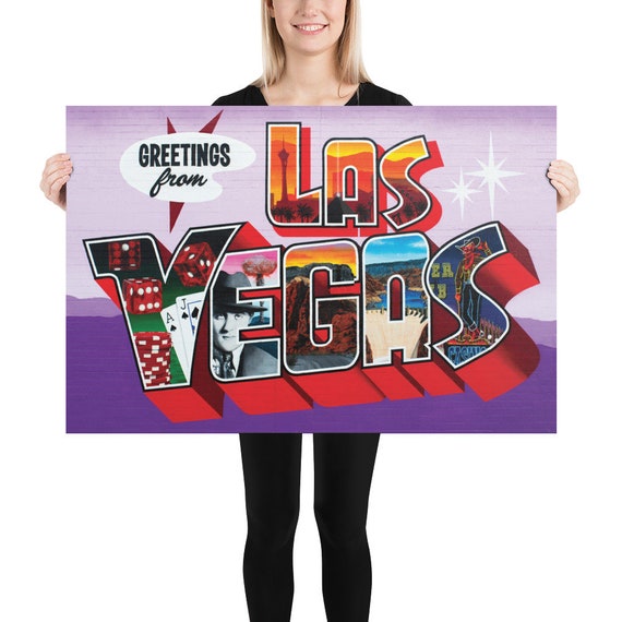Greetings From Las Vegas Mural - Nevada Postcard Street Art Print