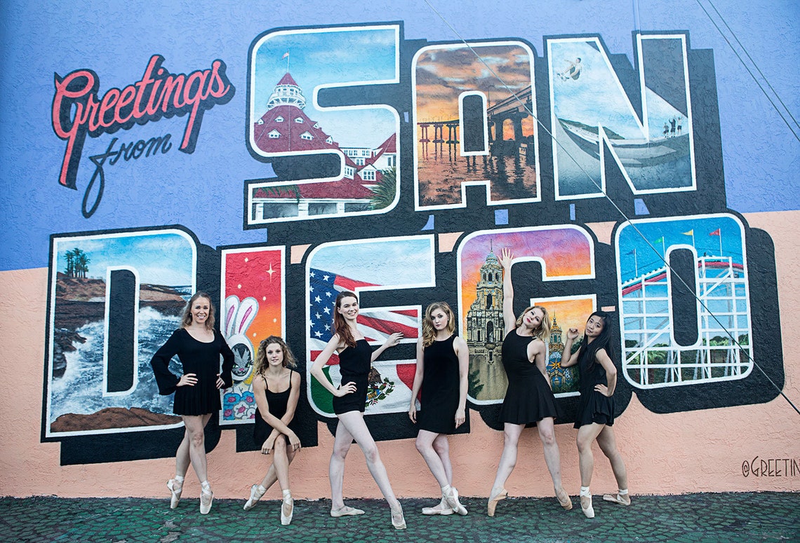 Greetings From San Diego Mural Street Art Print of Vintage Etsy