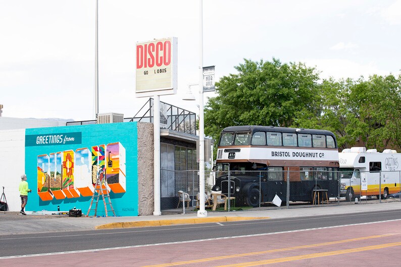 Greetings From Burque Mural Sign Painting Albuquerque Street Art Print